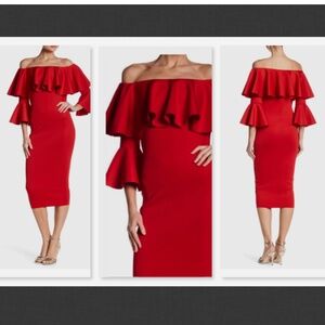 NEW Issue New York Off-the-Shoulder Gown RED Size M